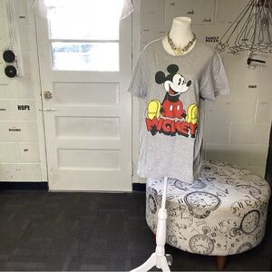 Gray Mickey Mouse Women's Short Sleeve Tee
